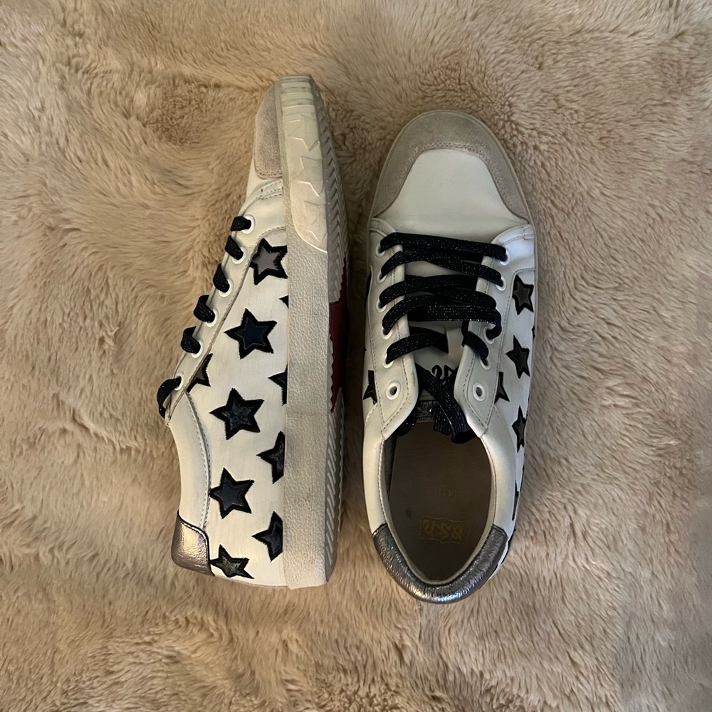 Ash Women’s Star Sneakers Leather New w/Box Sz EU 41M AS-Majestic Navy & White - Picture 4 of 9